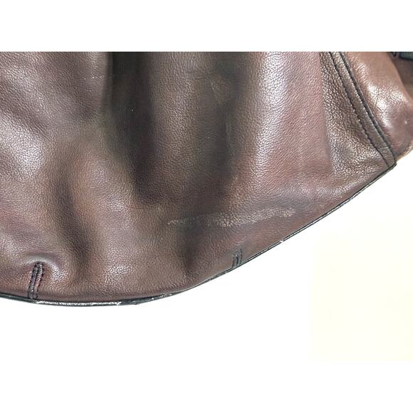 Cole Haan Pebbled Leather Drawstring Shoulder Bag – Large Brown, Braided Handles - Picture 2 of 15